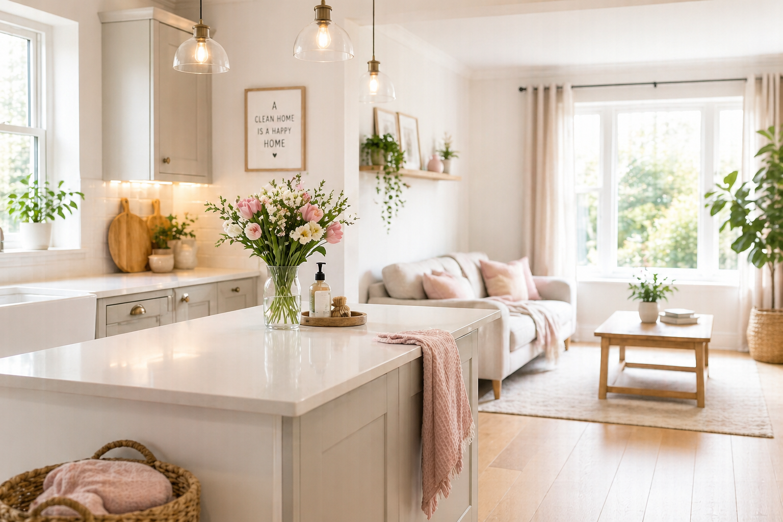 Clean bright living room